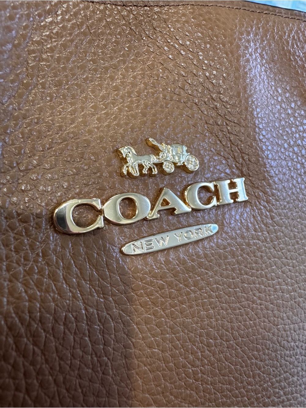 🤎Coach Pebbled Leather Zip Top Tote (Style F48637) in Saddle/Cognac. - Picture 7 of 16